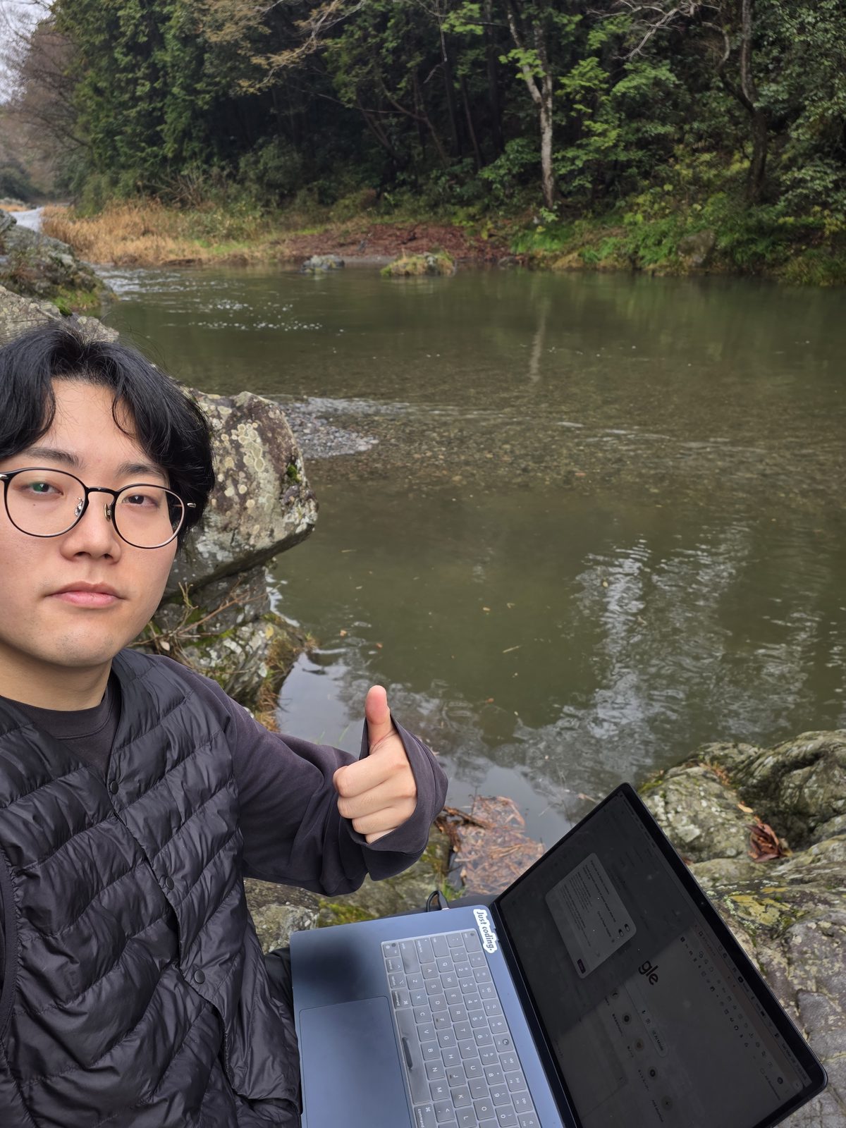 河原にいてもSlackの通知は来ます
